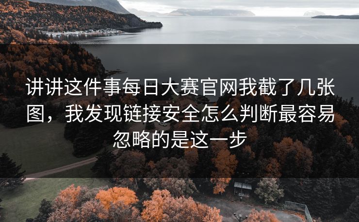 讲讲这件事每日大赛官网我截了几张图，我发现链接安全怎么判断最容易忽略的是这一步